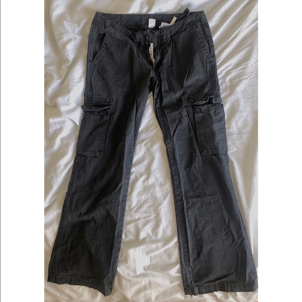 Black washed dungarees / cargo flared pants 👣🦾
